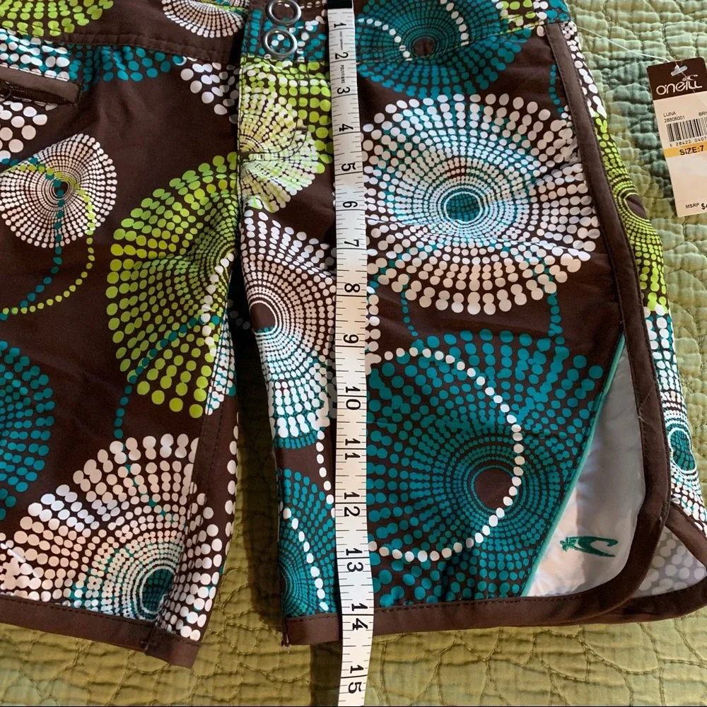 O’Neill Unisex Board Shorts Brown & Green Kids Size 7